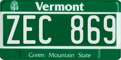 VT license plate ZEC869