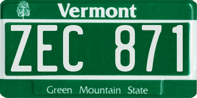 VT license plate ZEC871