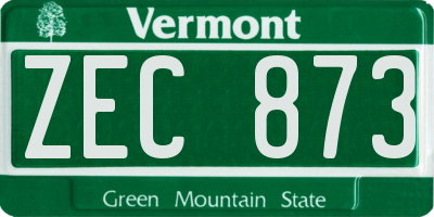 VT license plate ZEC873