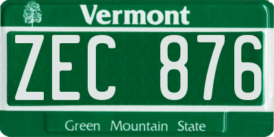 VT license plate ZEC876