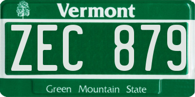 VT license plate ZEC879