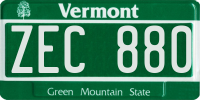 VT license plate ZEC880