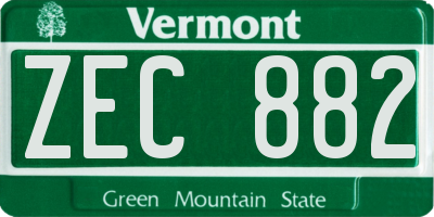 VT license plate ZEC882