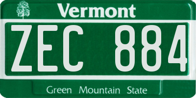 VT license plate ZEC884