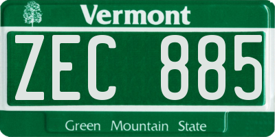 VT license plate ZEC885