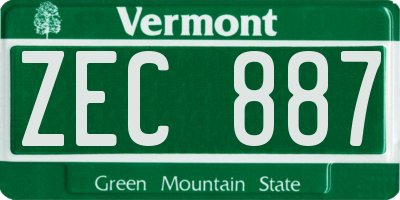 VT license plate ZEC887