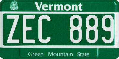 VT license plate ZEC889