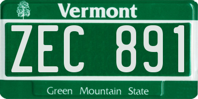 VT license plate ZEC891