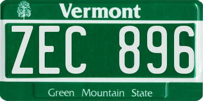 VT license plate ZEC896