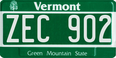 VT license plate ZEC902