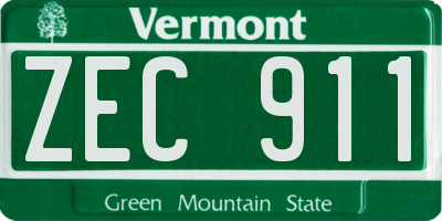 VT license plate ZEC911