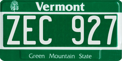 VT license plate ZEC927
