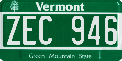 VT license plate ZEC946