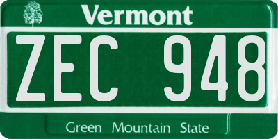 VT license plate ZEC948