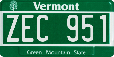 VT license plate ZEC951