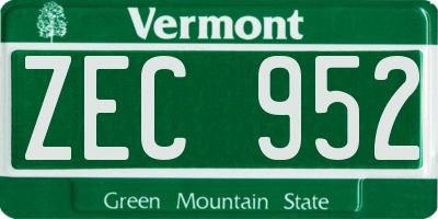 VT license plate ZEC952