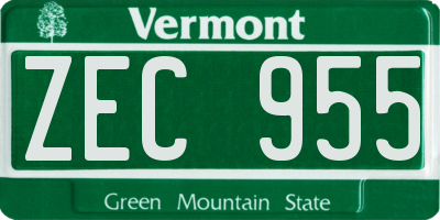 VT license plate ZEC955