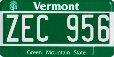 VT license plate ZEC956