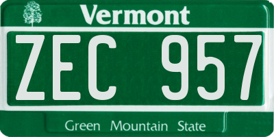 VT license plate ZEC957