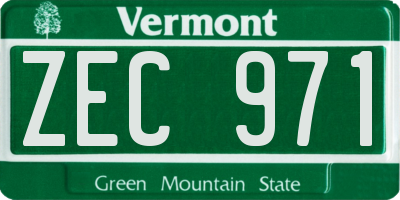 VT license plate ZEC971