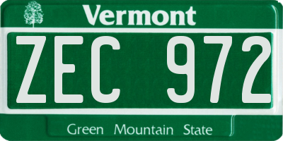 VT license plate ZEC972