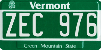 VT license plate ZEC976