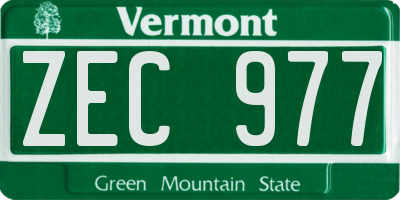 VT license plate ZEC977