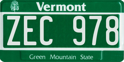 VT license plate ZEC978