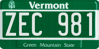 VT license plate ZEC981