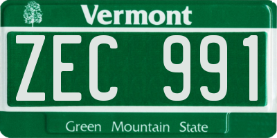 VT license plate ZEC991