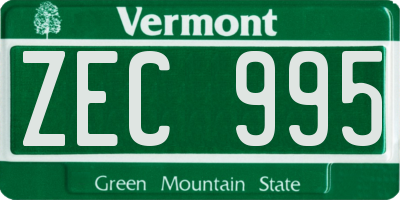 VT license plate ZEC995