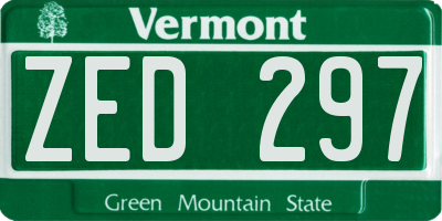 VT license plate ZED297