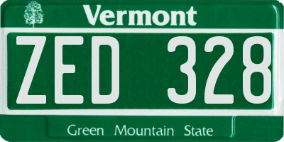 VT license plate ZED328