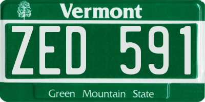 VT license plate ZED591