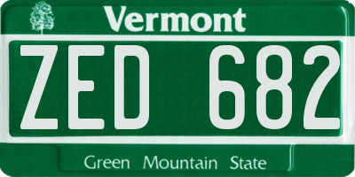 VT license plate ZED682