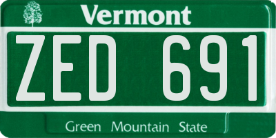 VT license plate ZED691