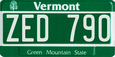 VT license plate ZED790