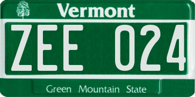 VT license plate ZEE024
