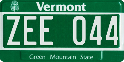 VT license plate ZEE044