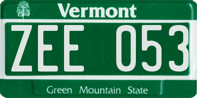 VT license plate ZEE053
