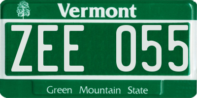 VT license plate ZEE055