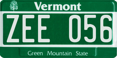 VT license plate ZEE056