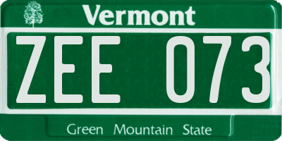 VT license plate ZEE073