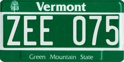 VT license plate ZEE075