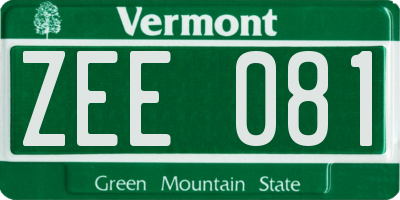 VT license plate ZEE081