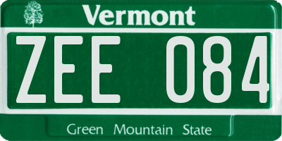 VT license plate ZEE084