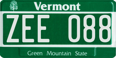 VT license plate ZEE088
