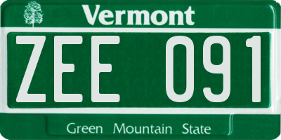 VT license plate ZEE091