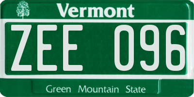 VT license plate ZEE096