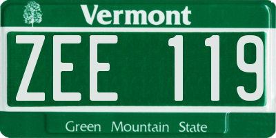 VT license plate ZEE119